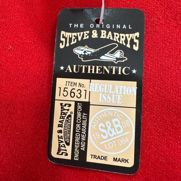 NWT Steve & Barry’s University Sportswear Varsity Jacket XXL Red/ Ivory "Cocks" - Picture 5 of 15